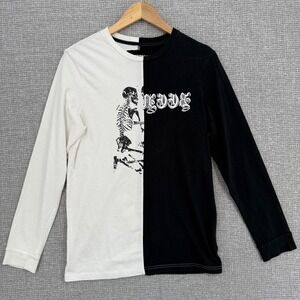 BEEN TRILL Skeleton Graphic Long‎ Sleeve Color Block T-Shirt Size S